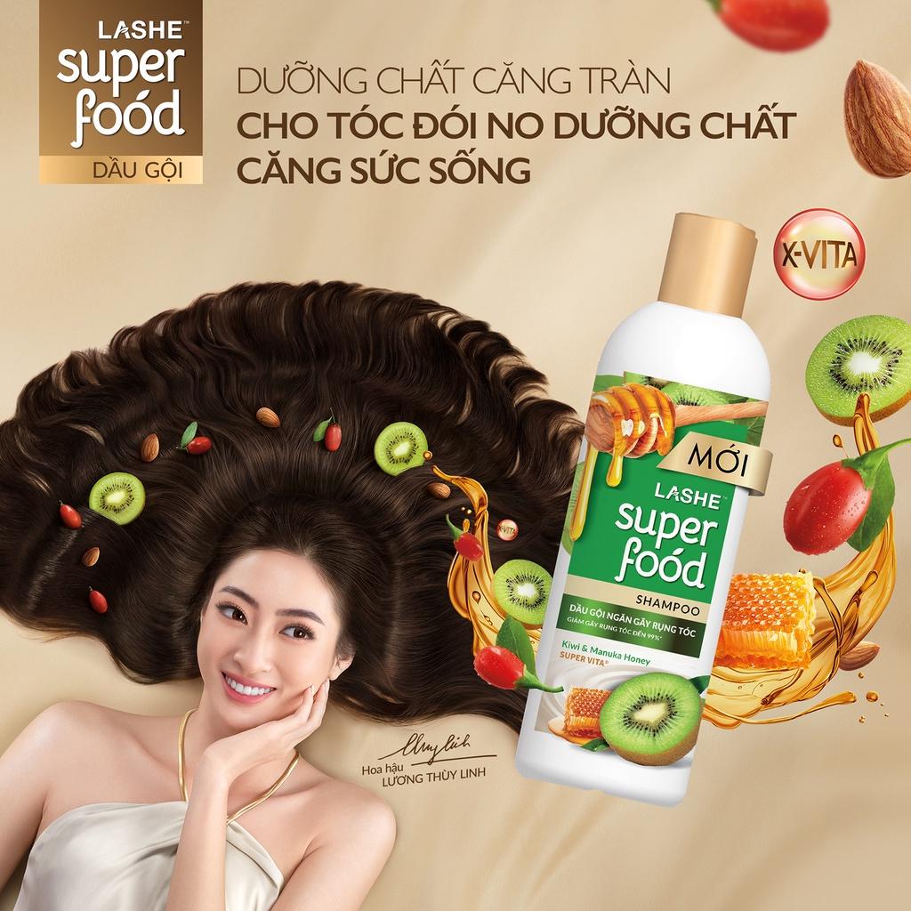 Dầu gội LASHE SUPERFOOD ngăn gãy rụng tóc 170G