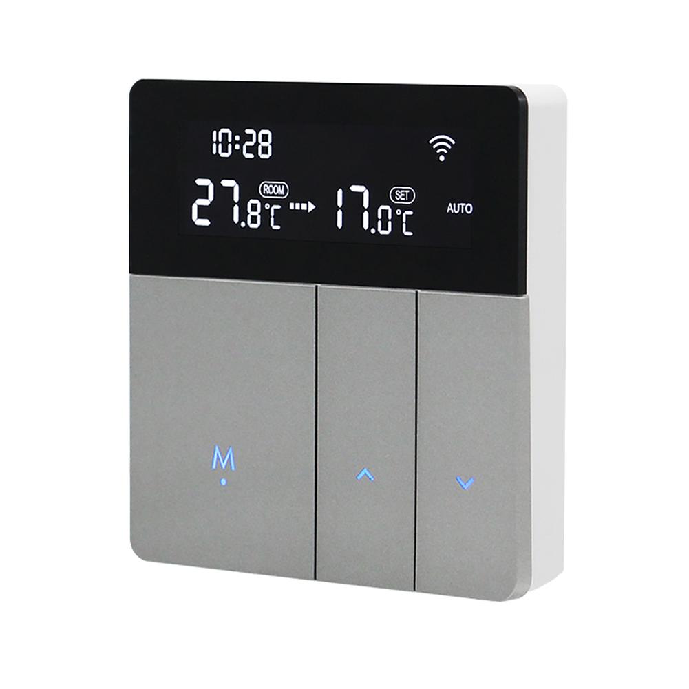 I8HGA Tuya WiFi Intelligent Temperature Controller Thermostat Backlight Brightness Automatic Adjustment Home Away Mode Mobilephone APP Remotes Control Compatible with Alexa Google Home Voice Control