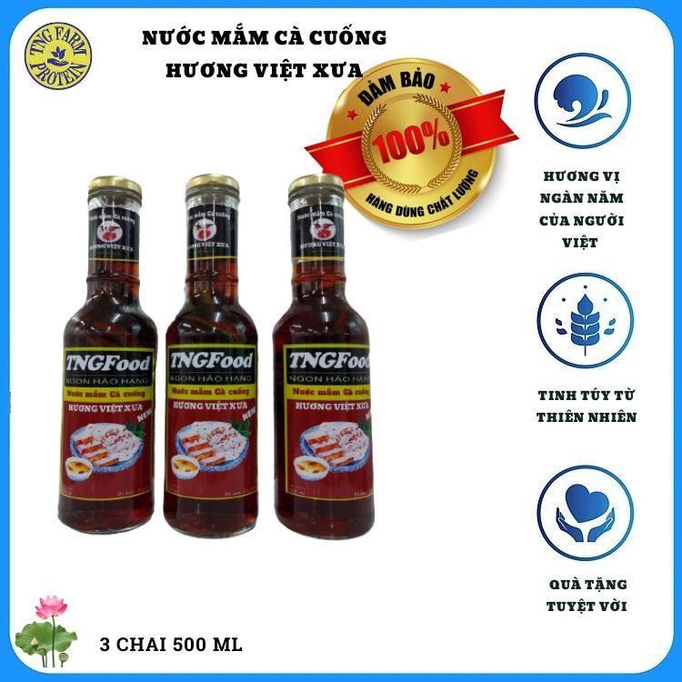 NƯỚC MẮM CÀ CUỐNG HƯƠNG VIỆT XƯA LOẠI THƯỢNG HẠNG THƠM NGON. SẢN PHẨM CHÍNH CHAI 500 mL - SẢN PHẨM BÁN KÈM MUỐI CÀ CUỐNG CHẤM HOA QUẢ Mã SP : NM-500