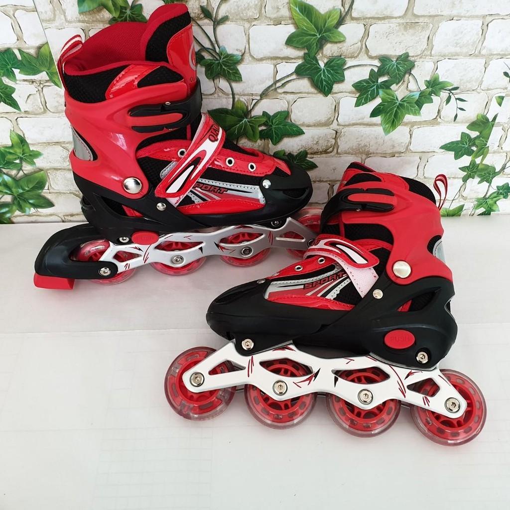 (ẢNH THẬT)-Giày Trượt Patin Trẻ Em 4 Bánh Dọc - Giày Trượt Patin Thể Thao Cao Cấp + Bộ Bảo Hộ Toàn Diện (Chân, Tay, Mũ