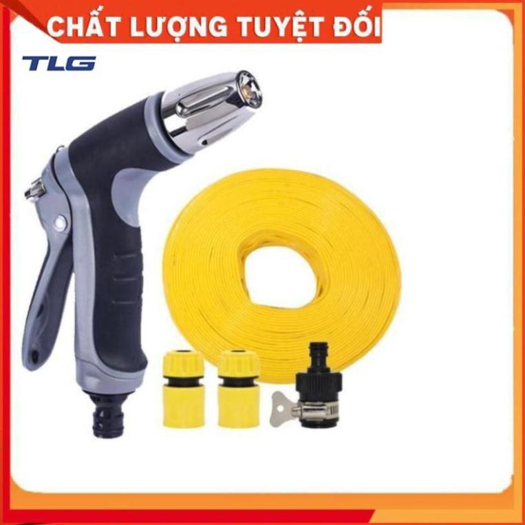 Bộ dây và vòi xịt rửa xe tưới cây tăng áp 3-5m (cút nhựa nối nhựa đen) 206817