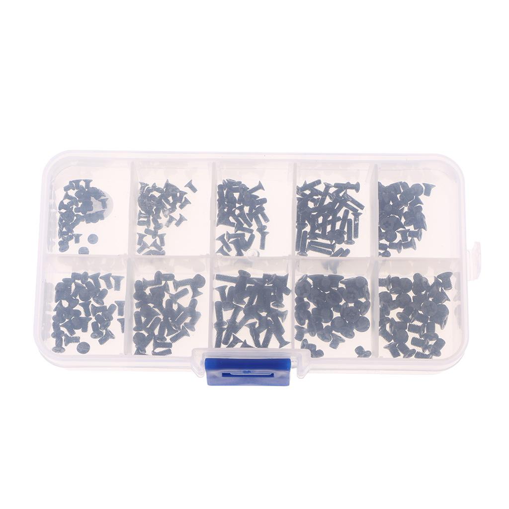 300Pcs M2 M2.5 M3 2-8mm  Head Metric Carbon Steel Micro Screws
