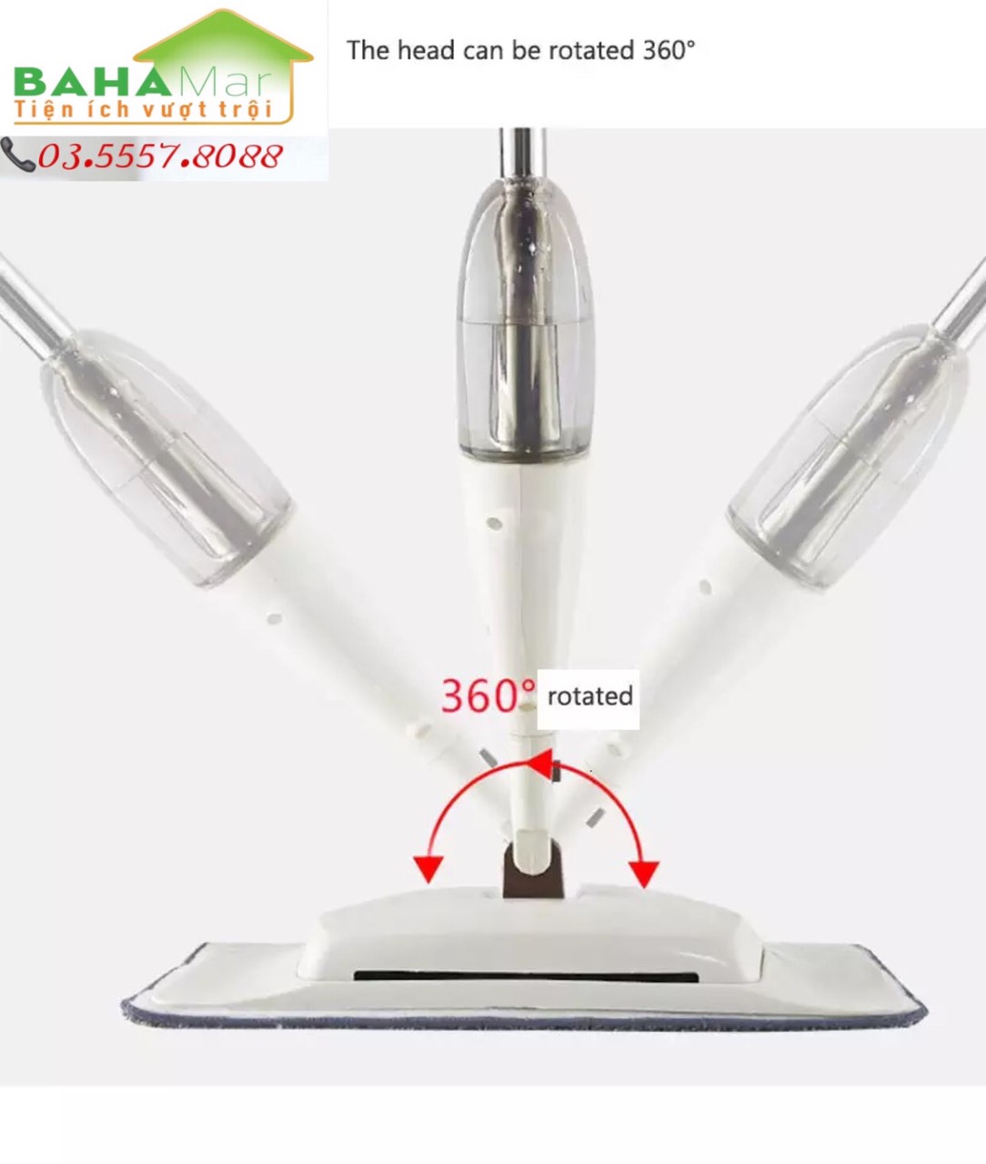 CÂY LAU NHÀ MA THUẬT 4 TRONG 1 "BAHAMAR" chỉ cần 1 cây lau đủ chức năng quét, hót, xịt nước làm ẩm và lau sạch sàn nhà