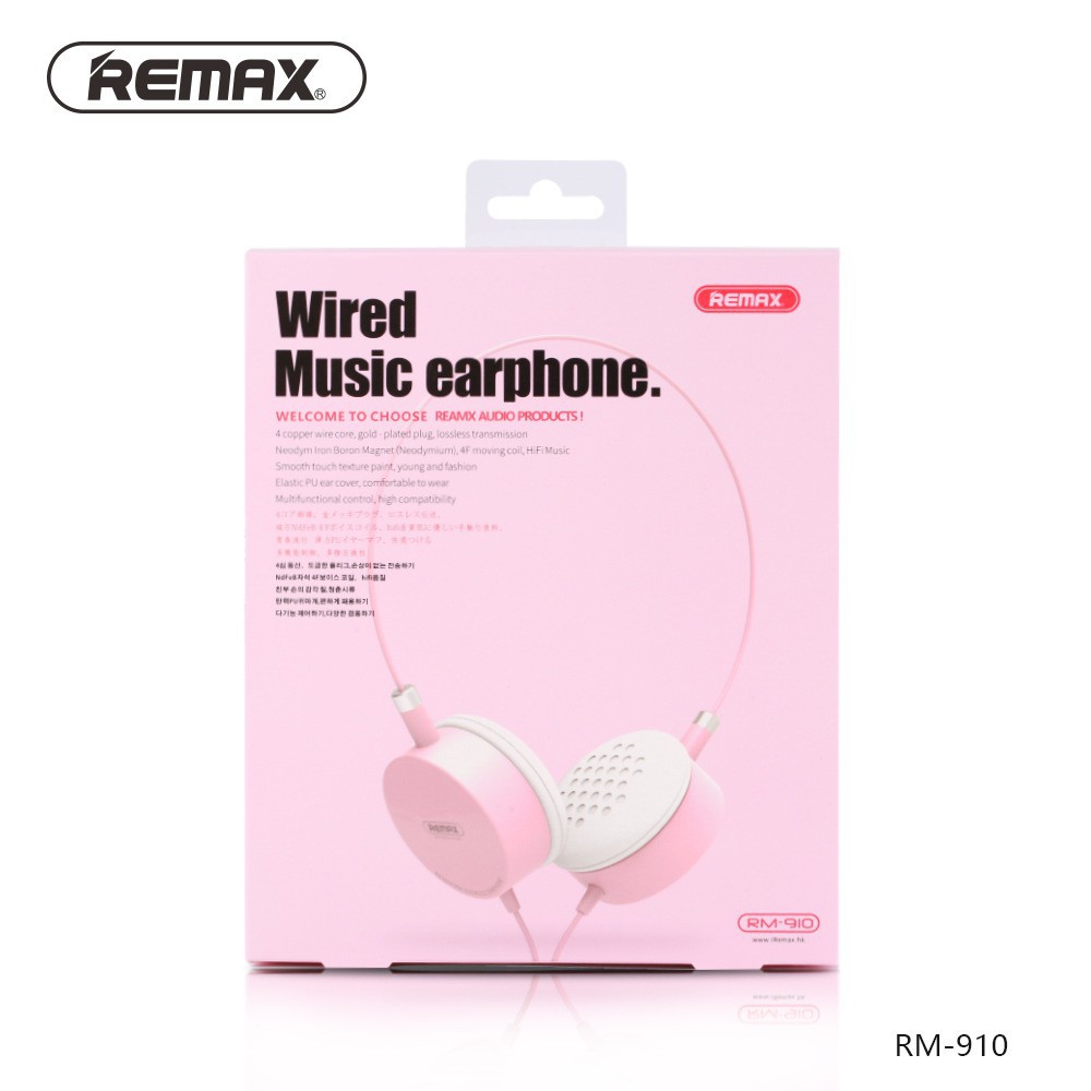 Tai Nghe Headphone Có Dây Remax RM-910 - Hàng Chính Hãng + Tặng kèm 1 Ghế Đỡ Điện Thoại Đa Năng T2