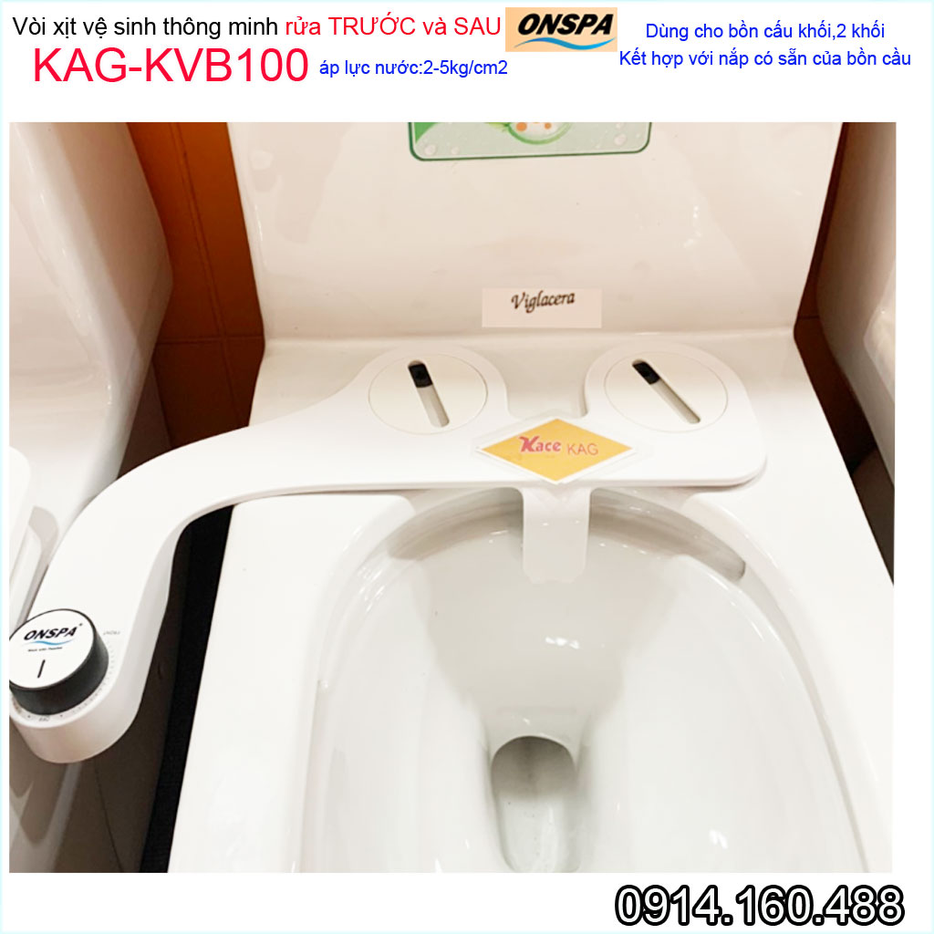 Bộ vòi xịt rửa thông minh onspa KAG-KVB100 sản phẩm thế hệ mới cao cấp, vòi xịt rửa vệ sinh lắp cho 90% bồn cầu Việt Nam dùng cho người già và trẻ em