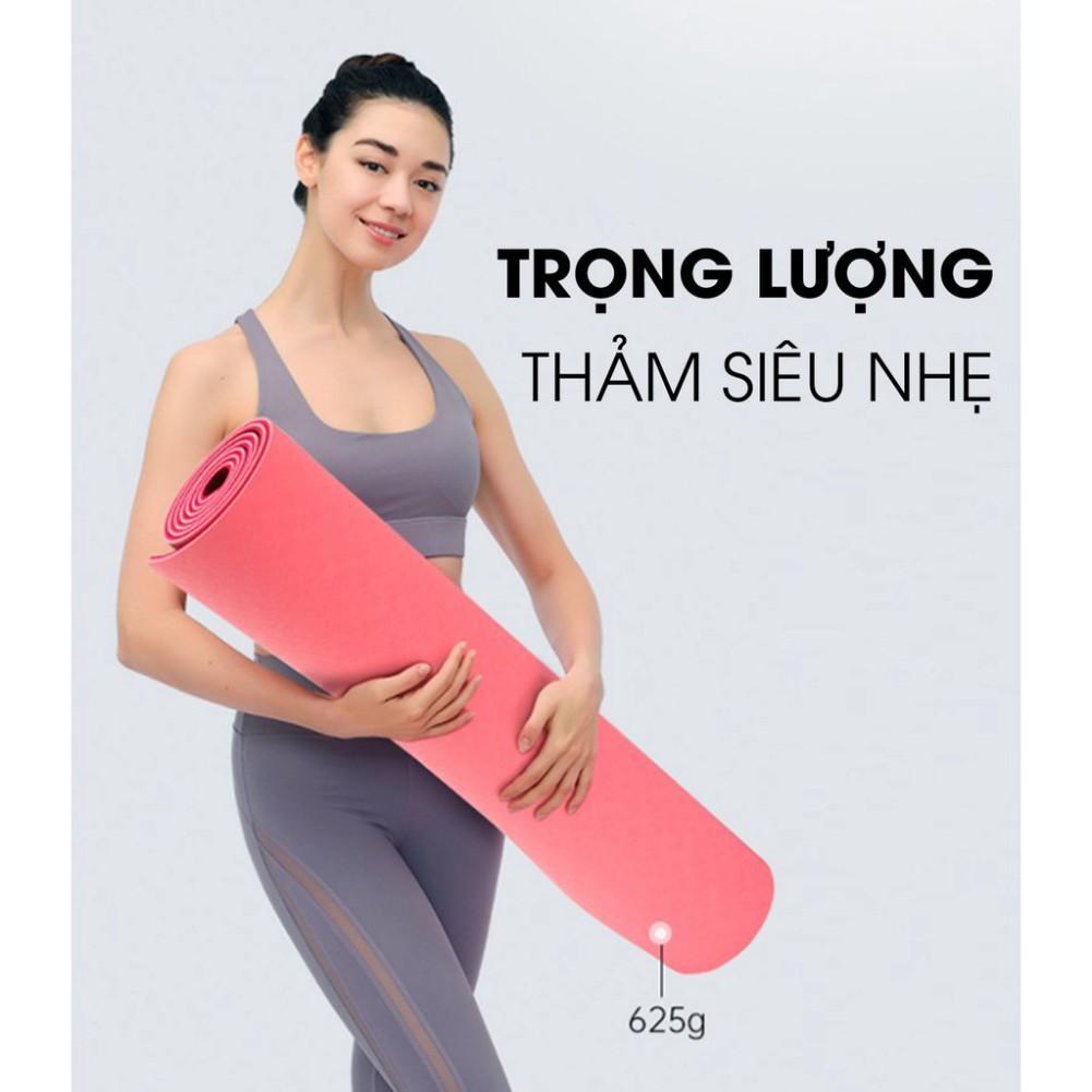 Thảm Tập Yoga TPE Tập GYM Cao Cấp 2 Lớp Chống Trượt Dụng Cụ Thể Thao Chăm Sóc Sức Khỏe Nam Nữ