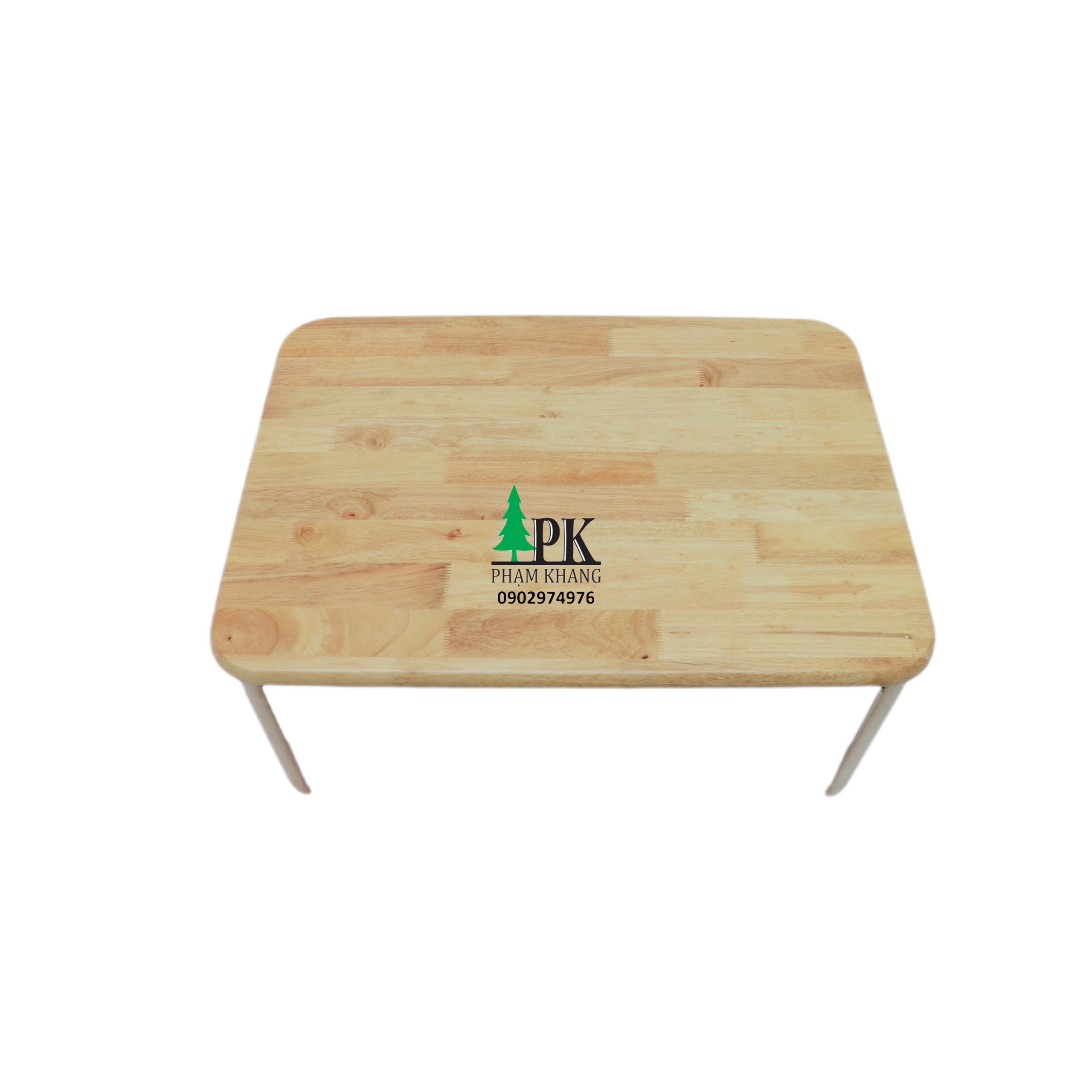 Bàn gỗ cao su chân gấp bánh mì Phạm Khang - Màu Tự Nhiên/ Vàng Cherry - Kích thước từ 45 x 60 cm/ 50 x 70 cm/ 60 x 90 cm/ 60 x 120 cm