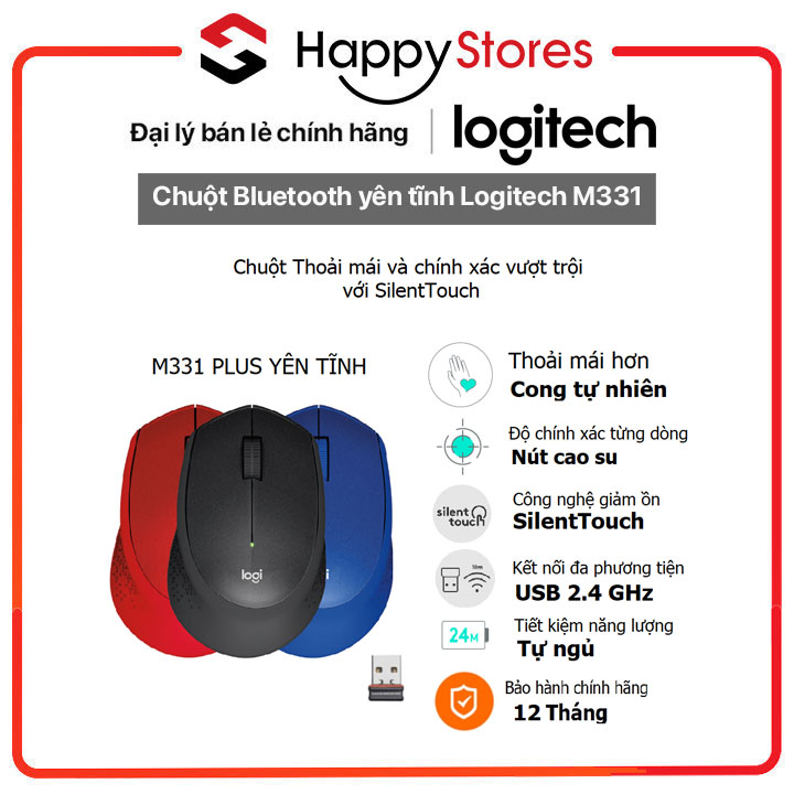 Chuột Bluetooth yên tĩnh Logitech M331 - HÀNG CHÍNH HÃNG