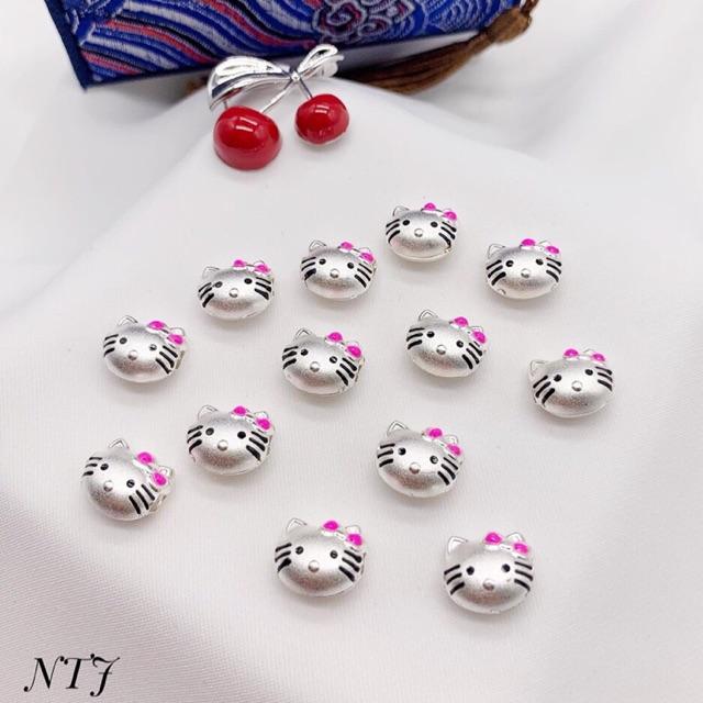 CHARM BẠC MÈO KITTY HỒNG