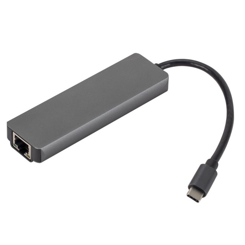 Cáp Chuyển Đổi Adapter USB Type C 5in1 Tích Hợp Cổng Mạng Lan, Sạc Nhanh PD, USB 3.0 Và HDMI