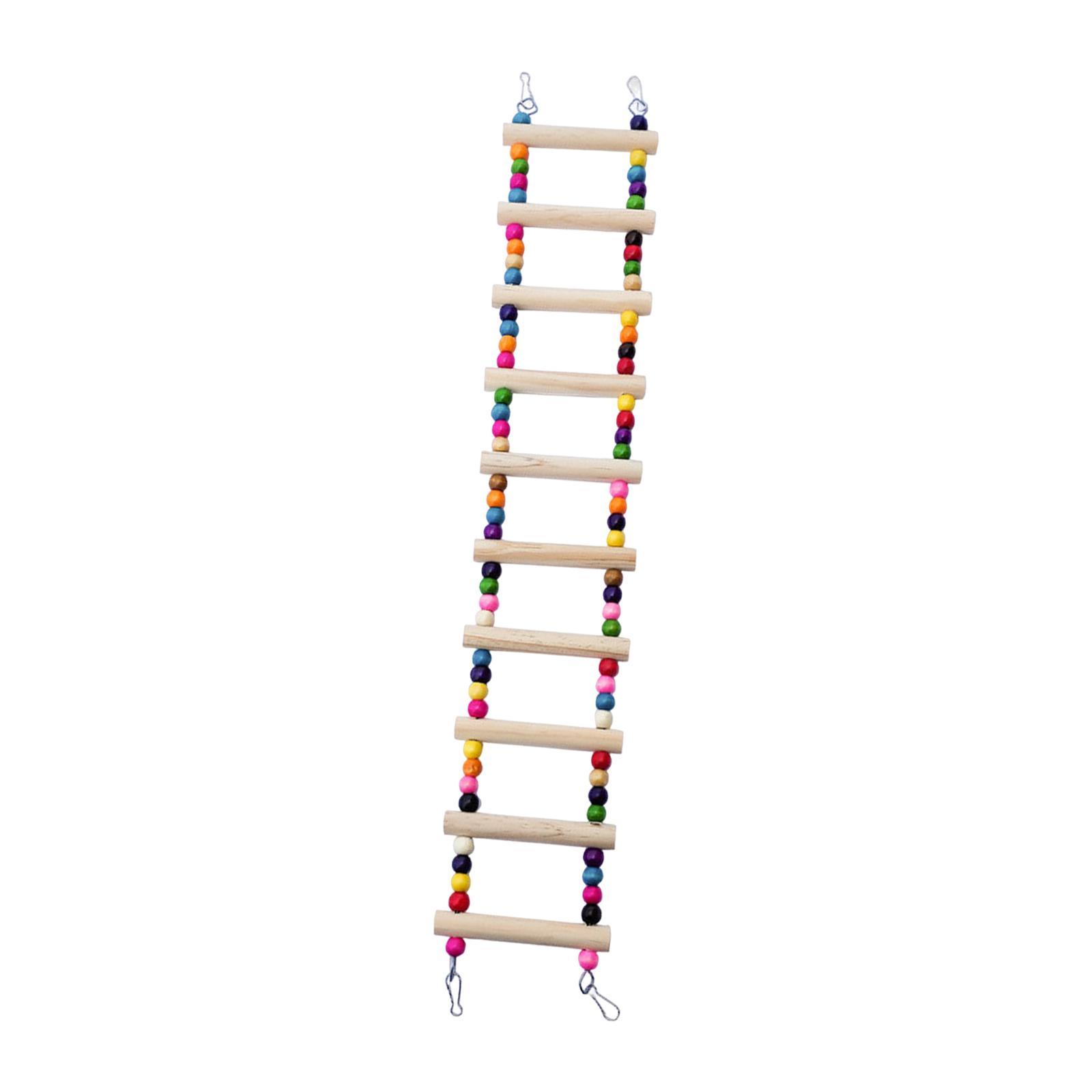 Wooden Ladder Bird Cage Wood Stand Parrot Chew Toy for Canaries Pet Supplies