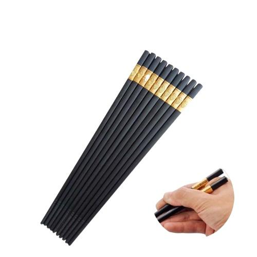 Hộp 10 Đôi Đũa Mạ Vàng Hàn Quốc Cao Cấp.
