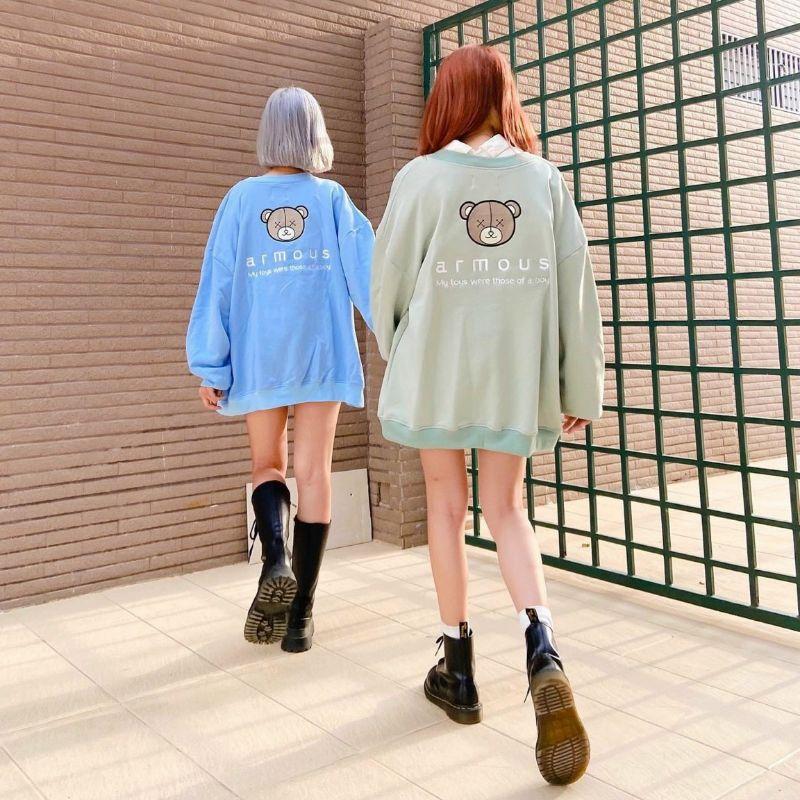 Áo khoác cardigan nữ hình gấu phom rộng chất nỉ bông cao cấp thời trang teen hè, ÁO KHOÁC NỈ CAO CẤP THỜI TRANG CHO TUỔI TEEN TP, Áo khoác cardigan unisex form rộng phong cách ulzzang chất nỉ bông