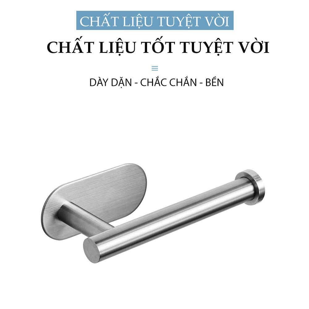 Móc treo cuộn giấy vệ sinh dán tường không cần khoan, Inox Sus 304, phụ kiện nhà tắm MIHOCO 814