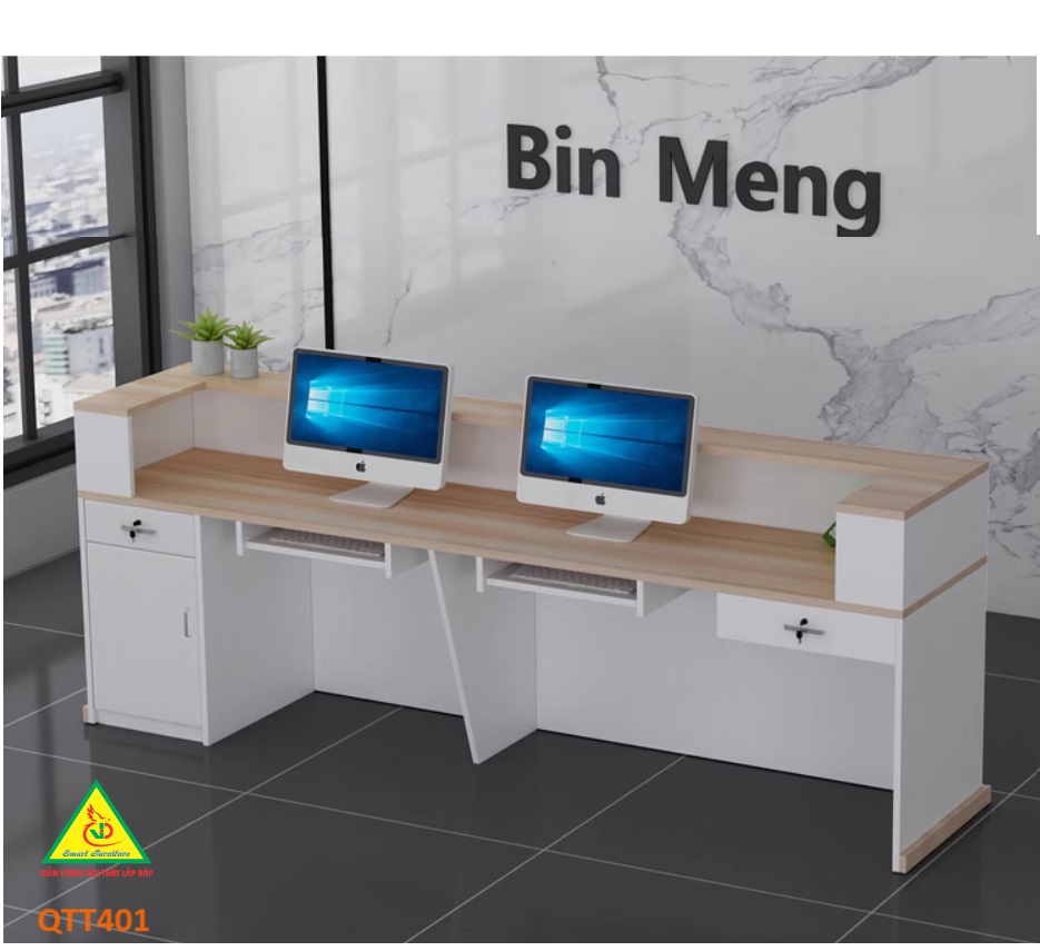 QUẦY LỄ TÂN, QUẦY TIẾP TÂN, QUẦY TÍNH TIỀN, QUẦY THU NGÂN QTT401 - Nội thất lắp ráp Viễn Đông Adv