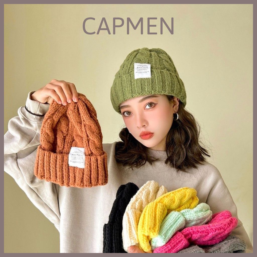 Mũ Beanie dệt kim cao cấp, nón len trùm tai giữ ấm nam nữ CM232