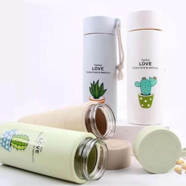 Bình nước 2 lít cute chia vạch nhắc nhở bình đựng nước 2L có vòi tập gym thể thao