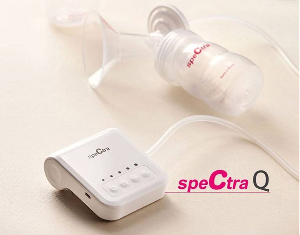 Máy Hút Sữa Điện Đơn Spectra Q - Trắng + Tặng kèm bình trữ sữa 2 trong 1 Premia