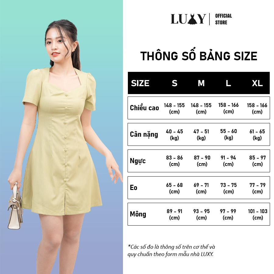 Váy thiết kế tôn dáng LUXY V128 đủ size từ 42kg - 65kg