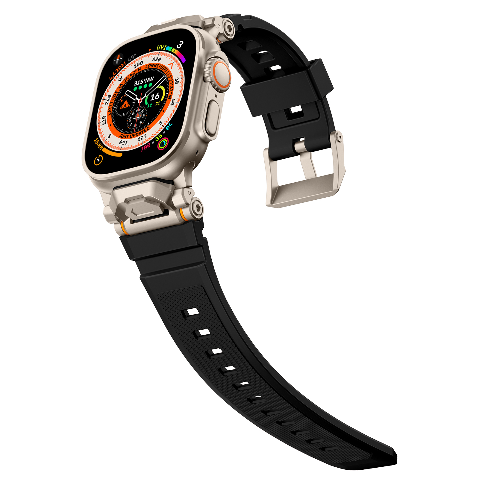 Dây Silicone Đầu Nối Kim Loại Pioneer cho Apple Watch Ultra 1/2 &amp; Apple Watch Series 4/5/6/7/8/9/SE/10 Size 44/45/46/49mm - Hàng Chính Hãng