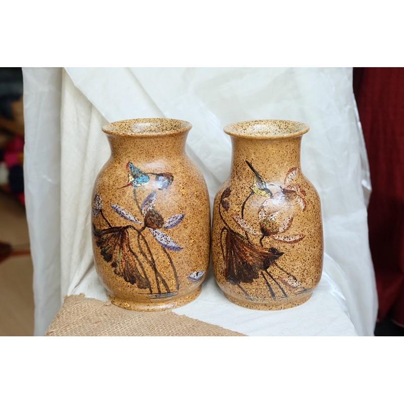 Lọ hoa vuốt tay độc bản làm thủ công 100% quà tặng Tân gia đặc biệt sưu tập lọ hoa decor tủ kệ nhà mới