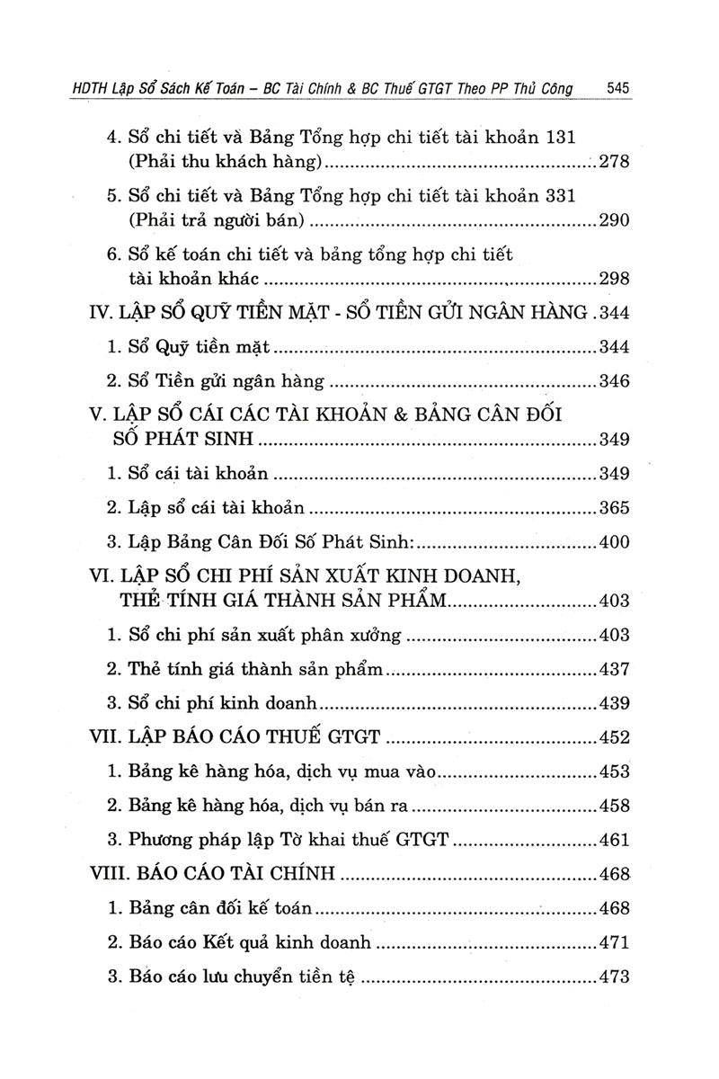 Hướng Dẫn Thực Hành - Lập Sổ Sách Kế Toán, Báo Cáo Tài Chính, Báo Cáo Thuế GTGT Theo Phương Pháp Thủ Công _KT