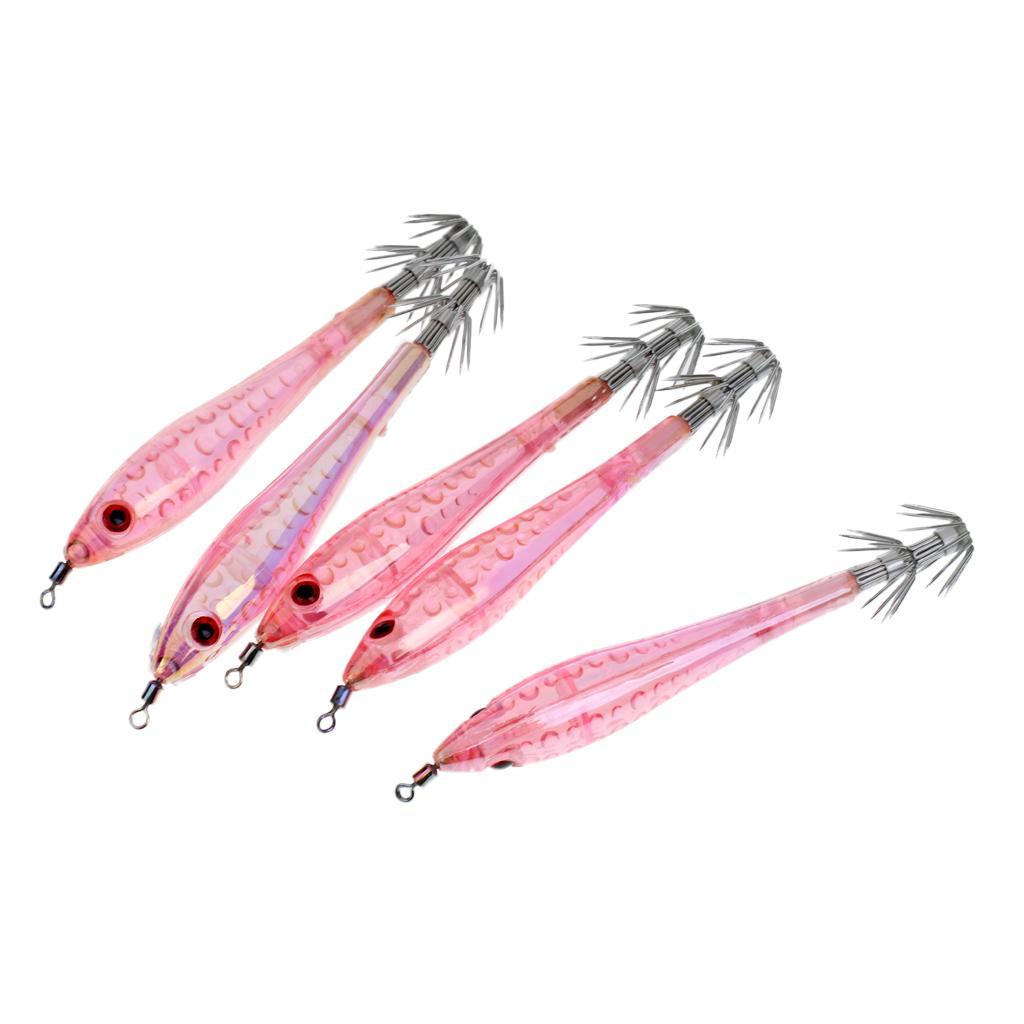 10pcs Squid Lure Jig Hook Lure Hard Plastic Baits Glow in Dark Fishing Tool