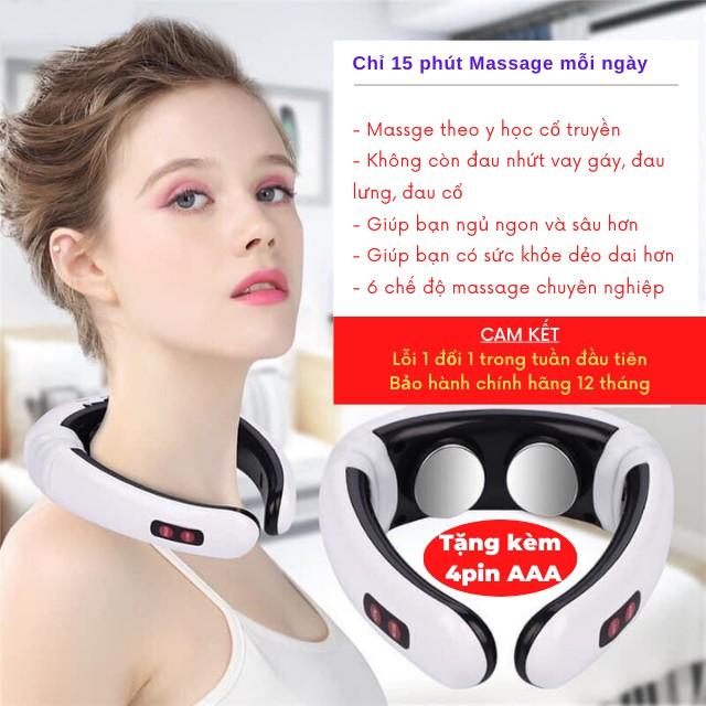 Gối Massage Cổ Vai Gáy Mát Xa Toàn Thân Đa Năng Bằng Xung Điện - Máy Massage Neck Massager - Topbanchaynhat