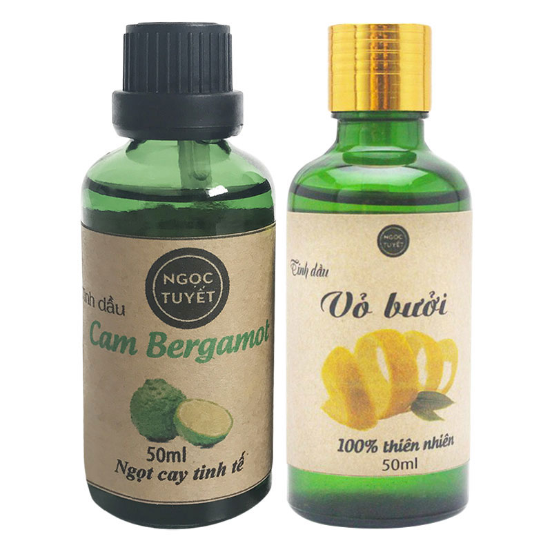 Combo 2 Chai Tinh Dầu Cam Bergamot + Tinh Dầu Bưởi Ngọc Tuyết (50ml x 2)