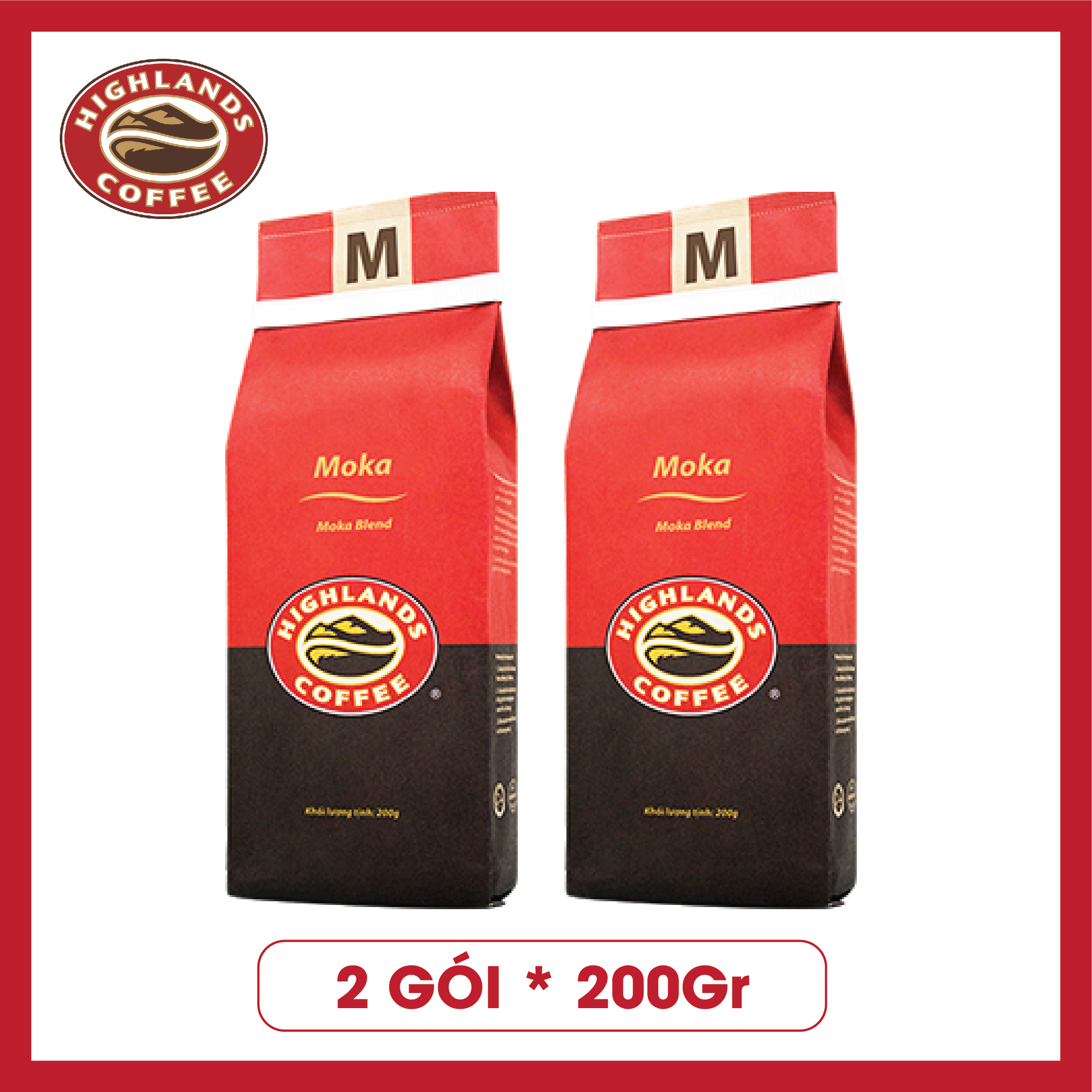 Combo 2 gói Cà Phê Rang Xay Moka Highlands Coffee (200g)