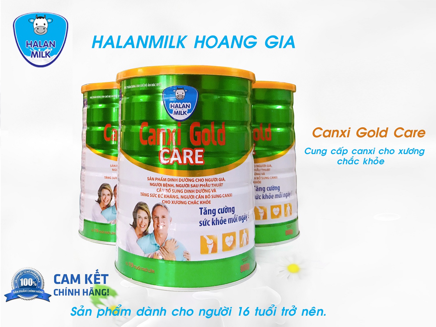 Sữa Canxi Gold Care - Halan Milk - 400gr - Cho xương chắc khỏe