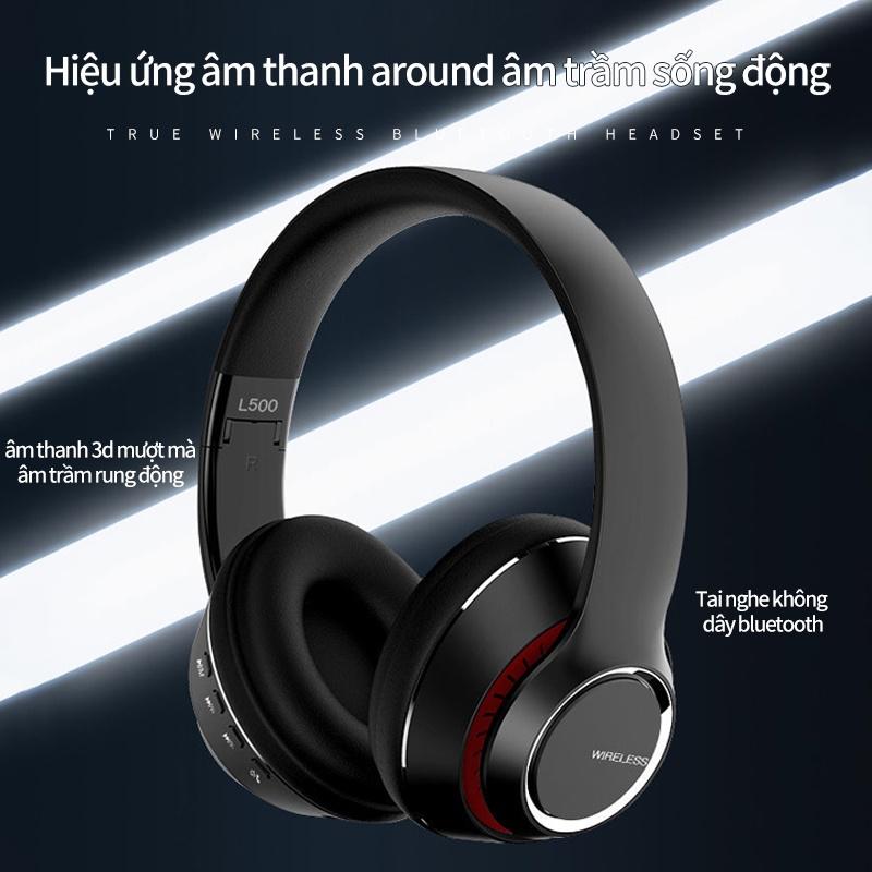 Tai nghe headphone bluetooth không dây Halfsun L500 âm thanh mượt mà vận động nghe nhạc dùng cho mọi loại điện thoại