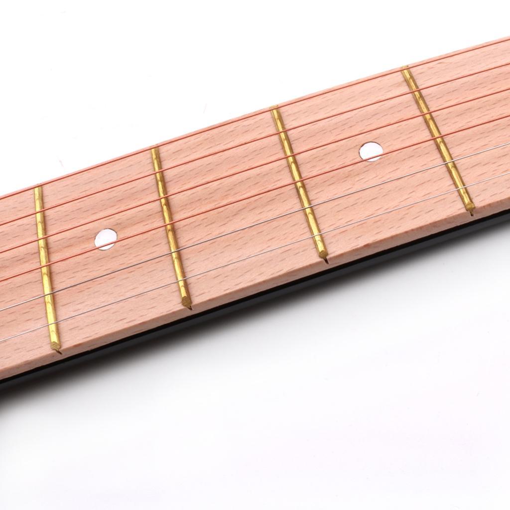 Wood 6 Frets Mini Pocket Guitar with Adjustable Finger Trainer, for Kids