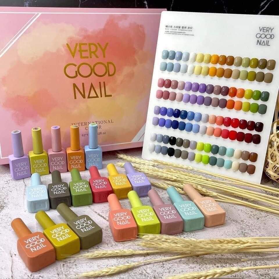 Set 60 màu Very Good Nail dòng sơn gel Hàn Quốc hàng chuẩn loại 1 (tặng bảng màu đã sơn sẵn+ 2 chai base top)