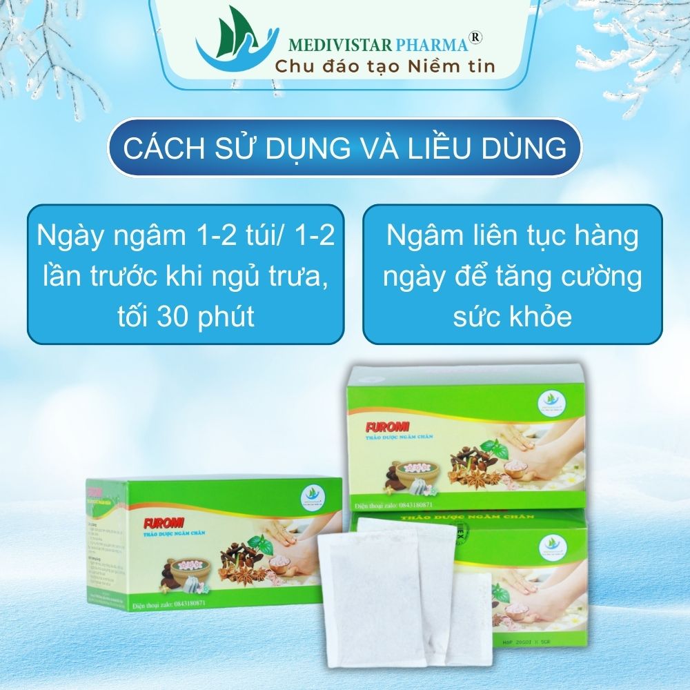 Thảo Dược Ngâm Chân FUROMI Dành Cho Người Đau Khớp, Mất Ngủ Giúp Hết Tê Buồn Tay Chân, Giải Tỏa Căng Thẳng Hộp 20 Túi Lọc