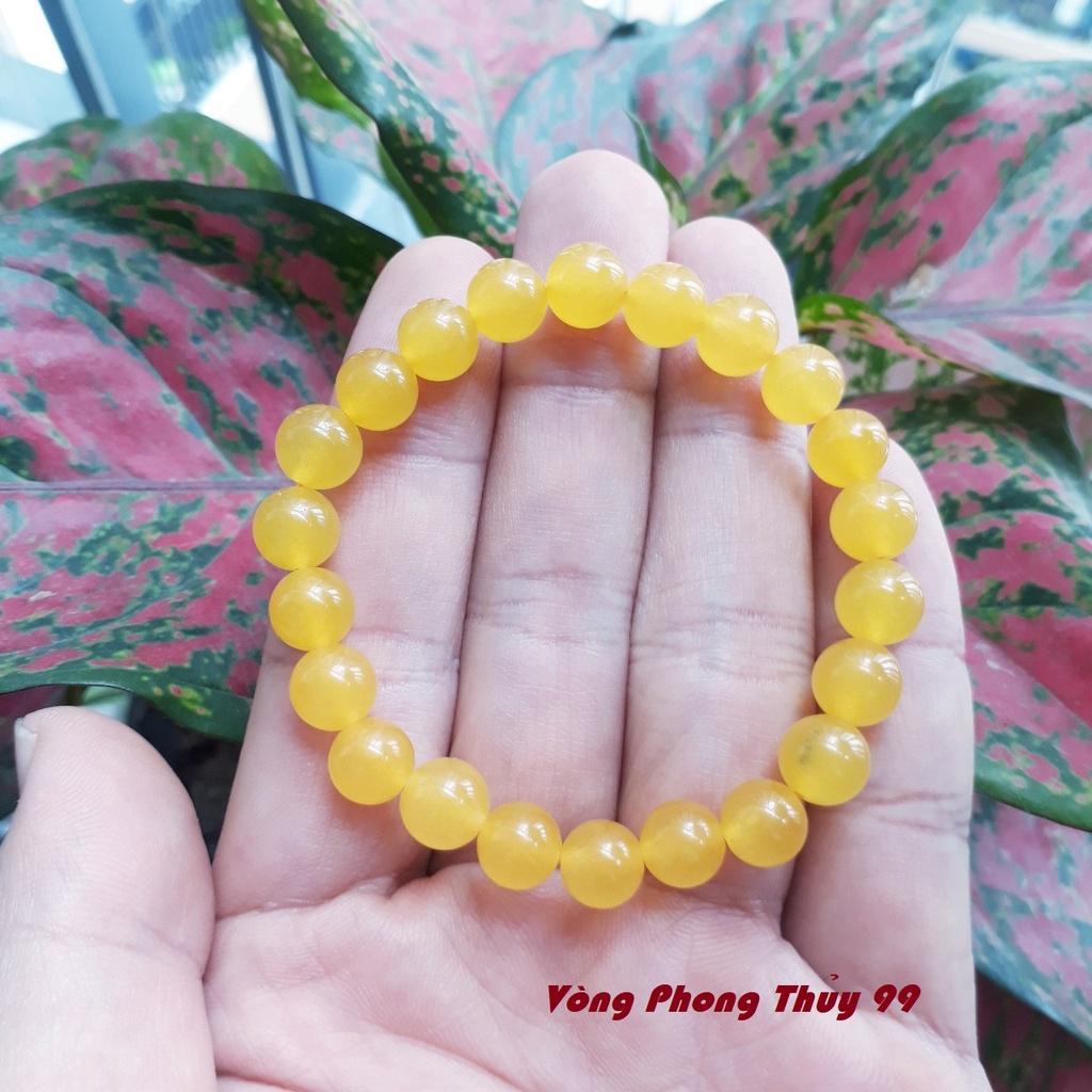 Vòng Phong thủy đá Mã Não Vàng Size 8mm hợp mệnh Kim - Mệnh Thổ