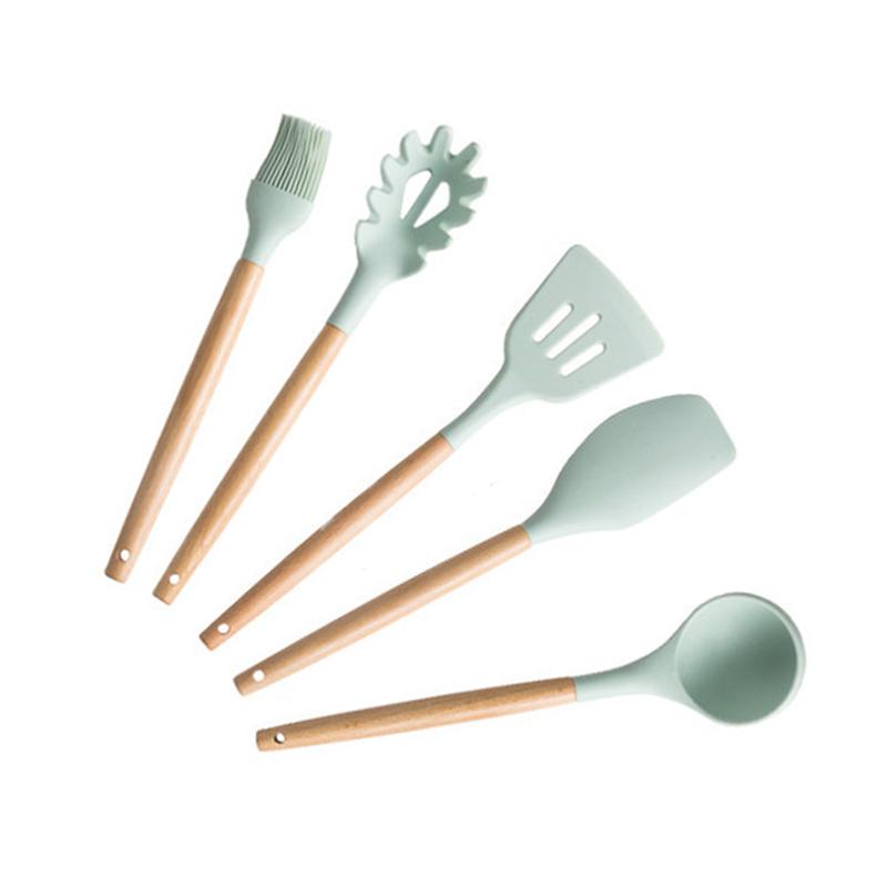 Màu Trắng Sữa Nấu Ăn Bộ Dụng Cụ Chống Nhiệt Độ Cao Không Dính Silicone Vật Dụng Nhà Bếp Bộ Nồi Đồ Dùng Nhà Bếp Mới Nhất