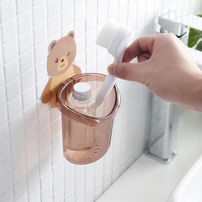 Cốc Dán Tường Nhà Tắm Hình Gấu Dễ Thương - Cốc Đựng Bàn Chải Đánh Răng - Cốc Hình Gấu - Đồ dùng nhà tắm