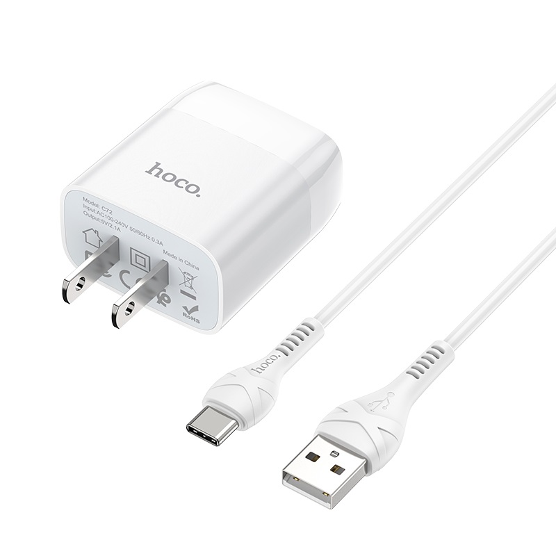 Bộ Củ Sạc Hoco C72 Type C - hàng chính hãng