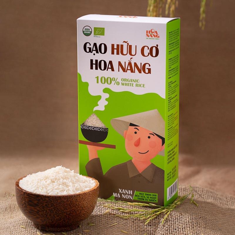 Gạo hữu cơ Hoa Nắng - Xanh Mạ Non Hộp 2 kg