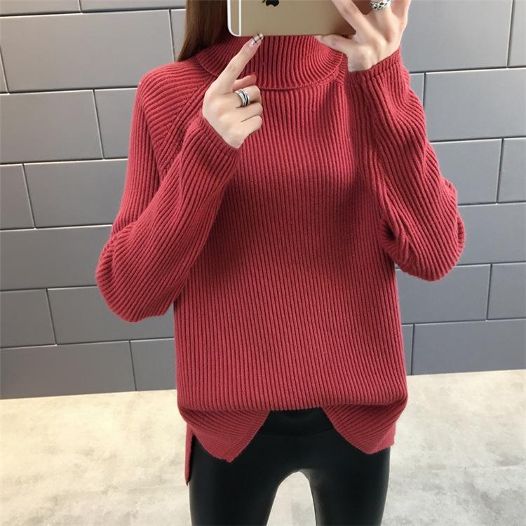 Áo len gần form rộng cổ lọ trẻ trung, chất len dày dặn ấm áp, thời trang phong cách Hàn
