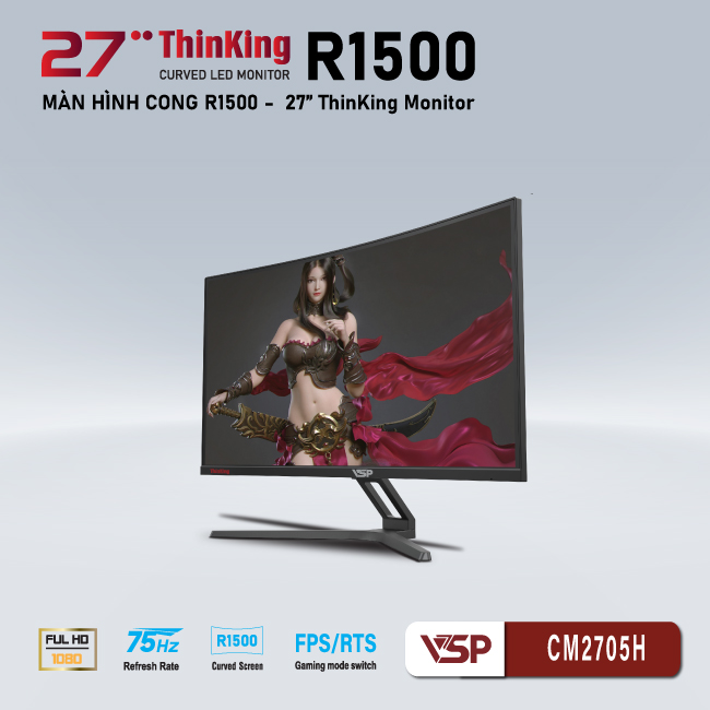 Màn hình VSP CM2705H Gaming cong 27inch - Hàng chính hãng TECH VISION phân phối