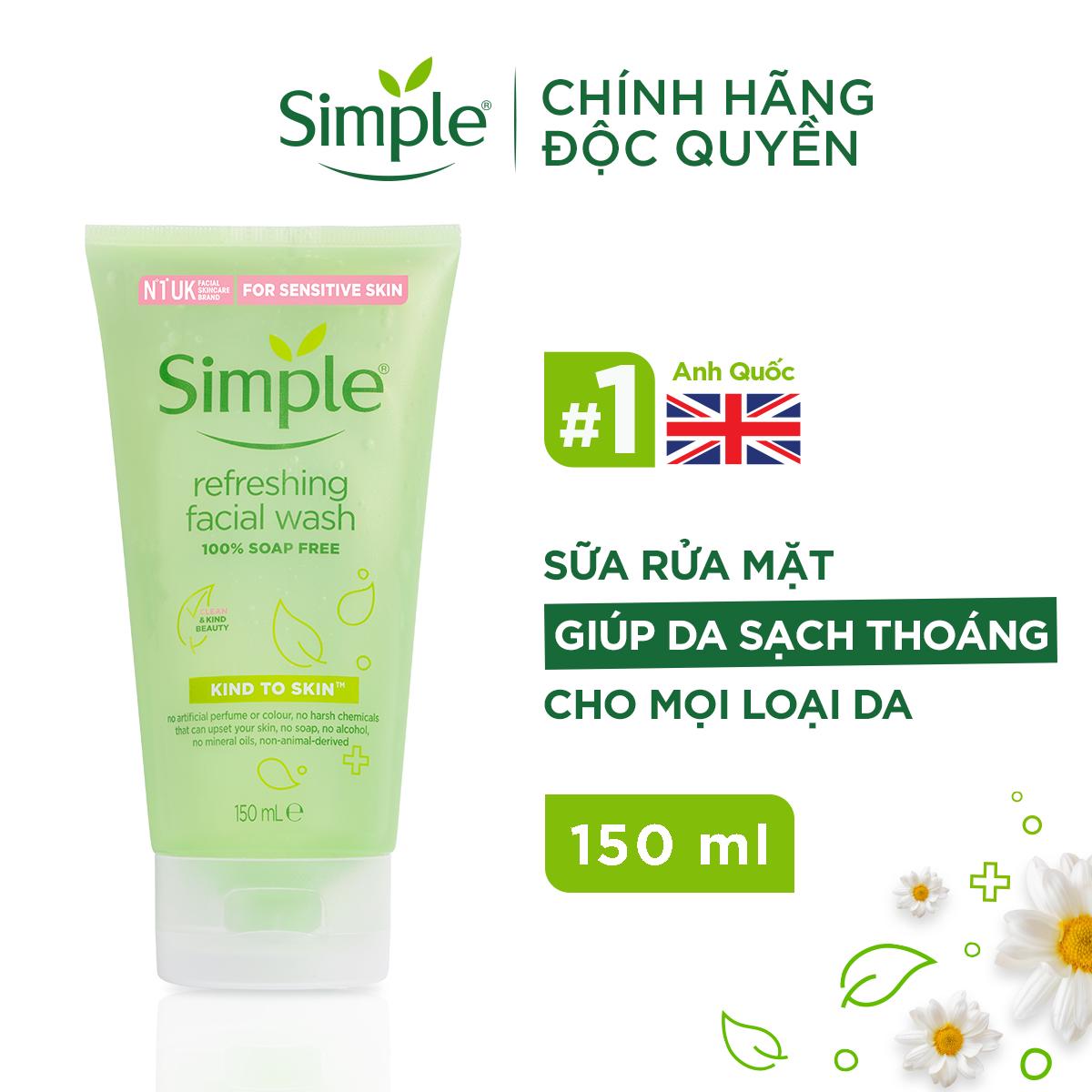 Combo Simple Làm Sạch Nước Tẩy Trang 200ml + Sữa Rửa Mặt 150ml