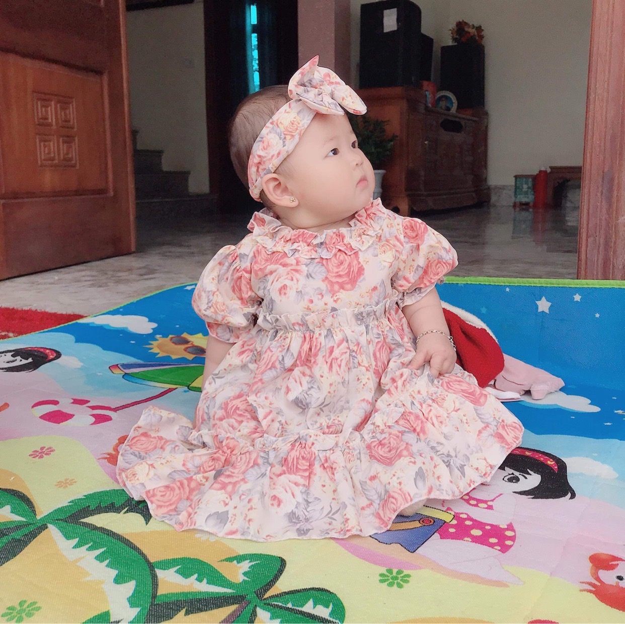 Váy Hồng Phai Bé Gái 4 Đến 28kg, Đầm Bé Gái Chất Lụa Mềm Mát