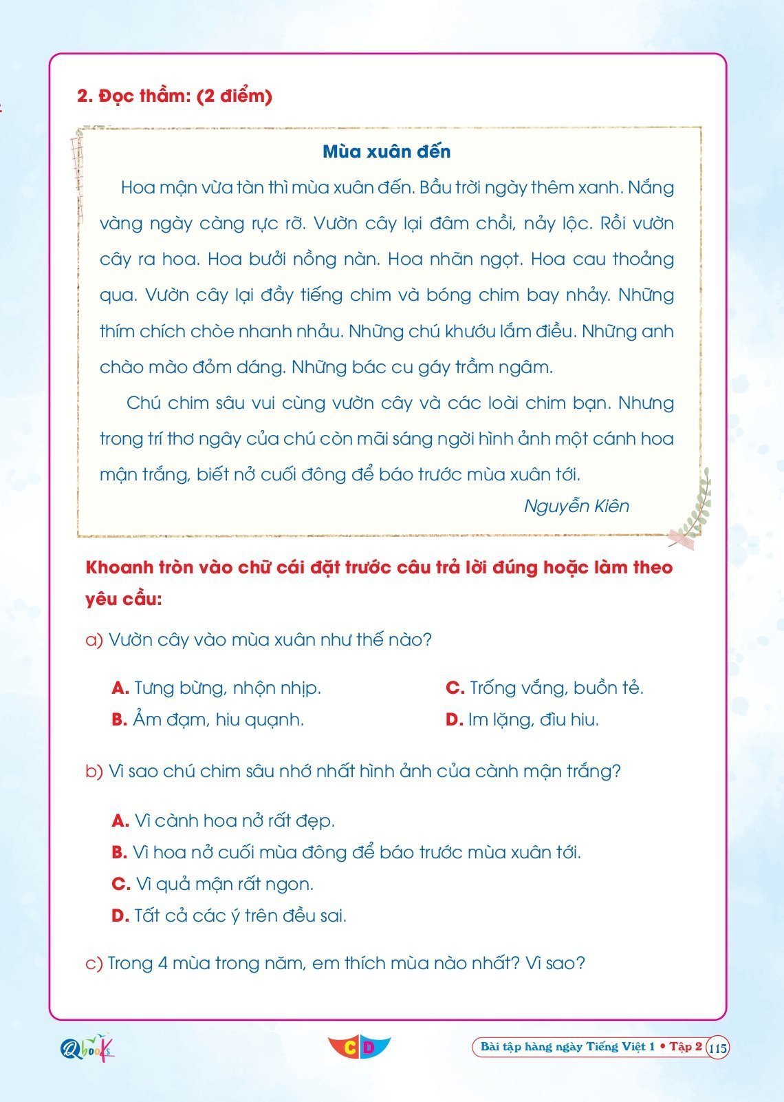 Combo Bài tập hàng ngày, Bài Tập Tuần, Đề Kiểm Tra Toán và Tiếng Việt Lớp 1 - Kỳ 2 - Cánh diều (6 quyển)