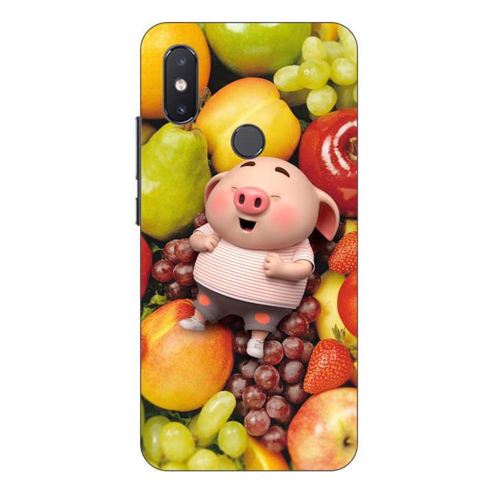 Ốp lưng điện thoại Xiaomi Mi 8 SE hình Heo Con và Trái Cây Mẫu 1 - Hàng chính hãng
