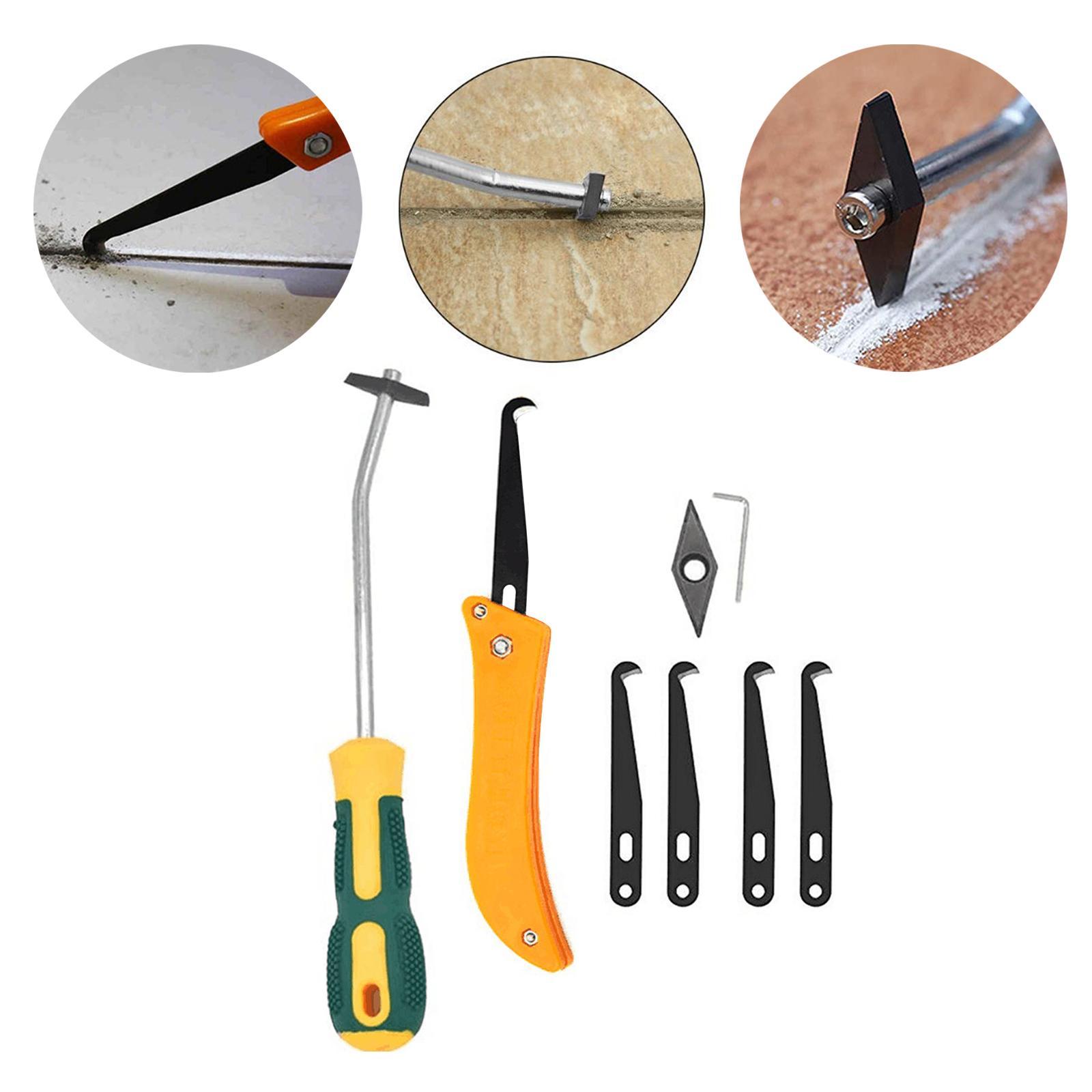 8 Pieces Grout Removal Tool Tile Caulk Finishing Tools Tile Joint Cleaning Scraper Caulking Removal Tool for Seams and Corner Cement Lime