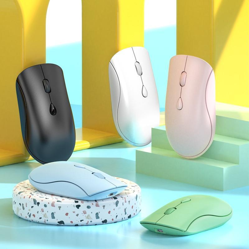 Chuột Không Dây 2.4G Bluetooth 5.2 1600DPI Sạc USB Cho Máy Tính