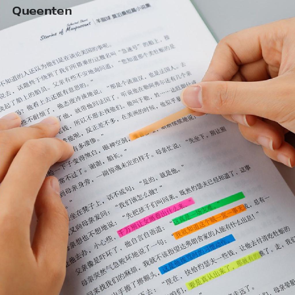 Queenten 160/300pcs Color Transparent Fluorescent Index Tabs Flags Sticky Note Stationery QT