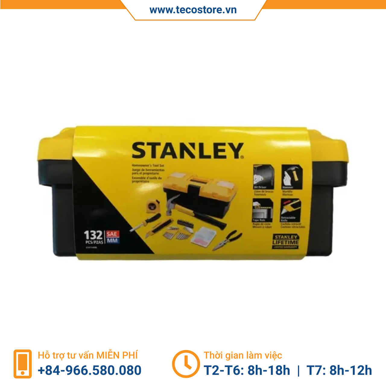 Bộ dụng cụ bằng nhựa 132 chi tiết Stanley STHT77663